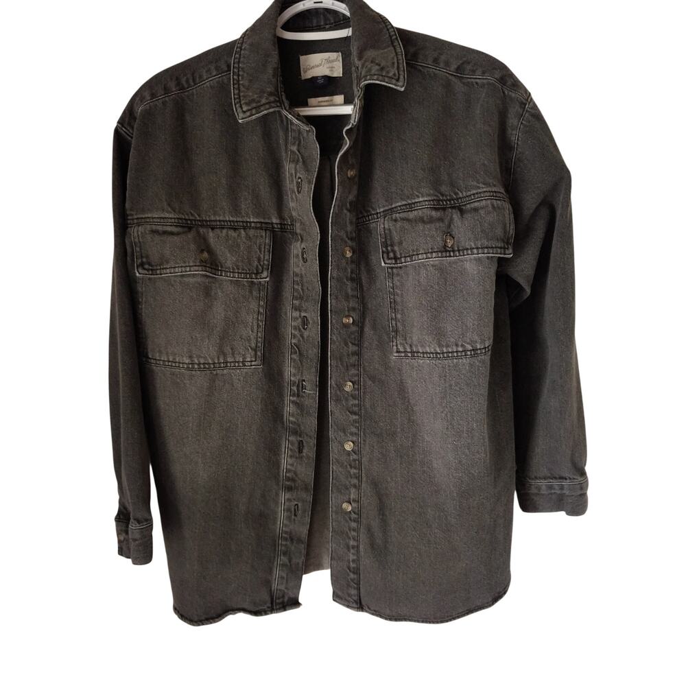 Universal Thread Faded Black 100% Cotton Oversized Shacket Jacket XS